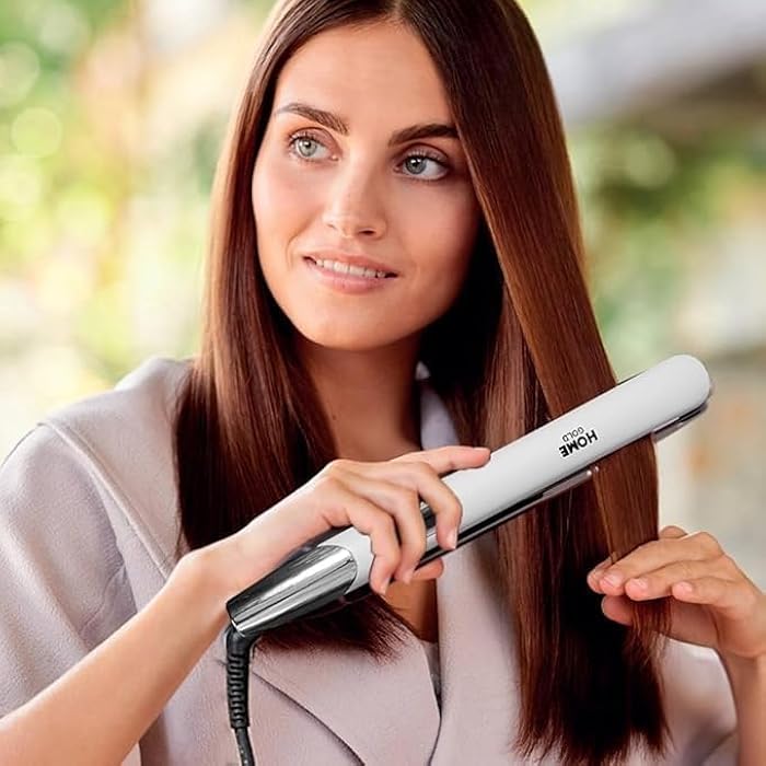 Hair Straightener, Ceramic Flat Iron 35W - Salon Quality Styling with 980°F Heat, Perfect for Curly & Straight Hair, Fast Heating, 360° Rotating Cord, (White) - Image 5
